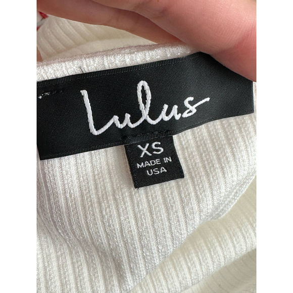 Lulus creamy white long sleeves ribbed crop top size XS - Picture 5 of 10